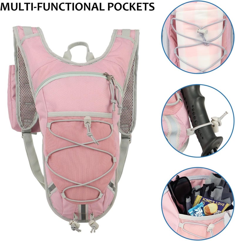 DEVONWIDE Lightweight Hydration Backpack 2L Water Bladder Pack for Running, Cycling, Hiking – Anti-Theft Water Backpack with Phone Holder, Trekking Pole Holder & Reflective Strips for Men & Women - Image 4